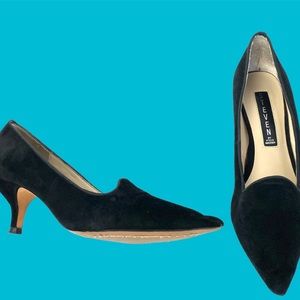 STEVE MADDEN BLACK SUEDEY KITTEN HEEL PUMP 🖤 [81]